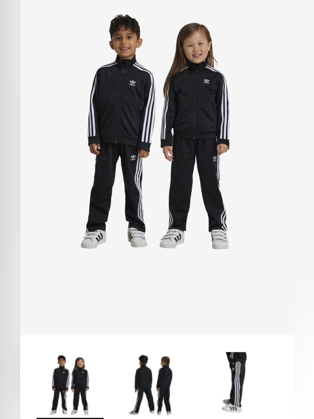 adidas Kids Tracksuit Black with White Stripes